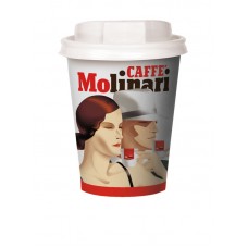 9oz Paper cup Molinari with plastic lid - 50pcs